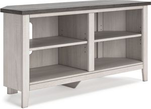 Signature Design by Ashley® Dorrinson Two-Tone Corner TV Stand with 2 Shelves