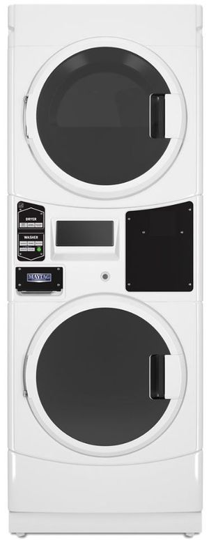 Maytag Commercial® 9.8 Cu. Ft. White Commercial Stacked Laundry