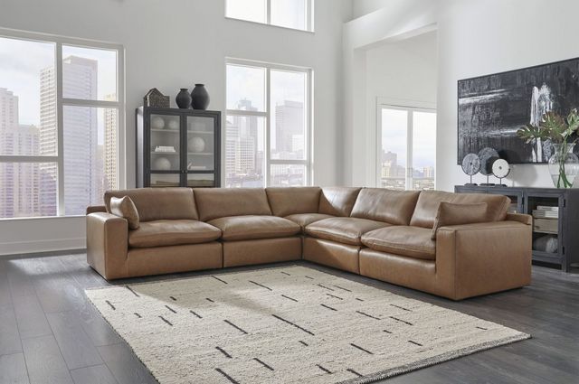 Signature Design by Ashley® Emilia 5-Piece Caramel Modular Sectional ...