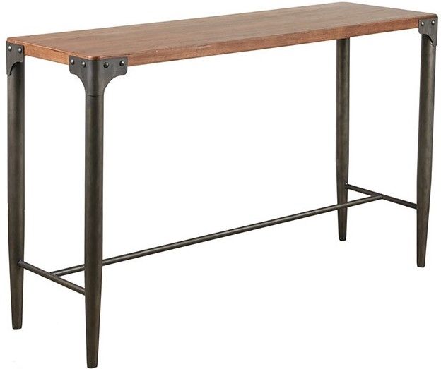 Olliix by INK+IVY Caden Brown/Charcoal Console Table and Counter Stool