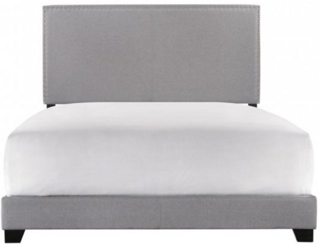 Crown Mark Erin Grey Upholstered Queen Panel Bed | Adams Furniture 