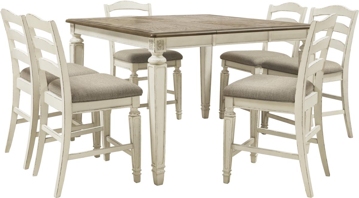 Signature Design by Ashley® Realyn 7-Piece Two-Tone Counter Height Extension Table Set