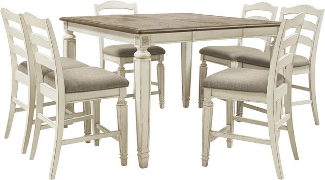 Signature Design by Ashley® Realyn 7-Piece Two-Tone Counter Height Extension Table Set-0