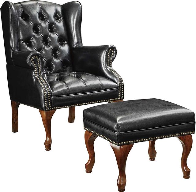 Coaster® Roberts Black Accent Chair and Ottoman Set