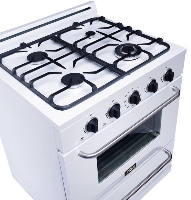 Unique® Appliances Classic 30" White Freestanding Liquid Propane Gas Range 4
