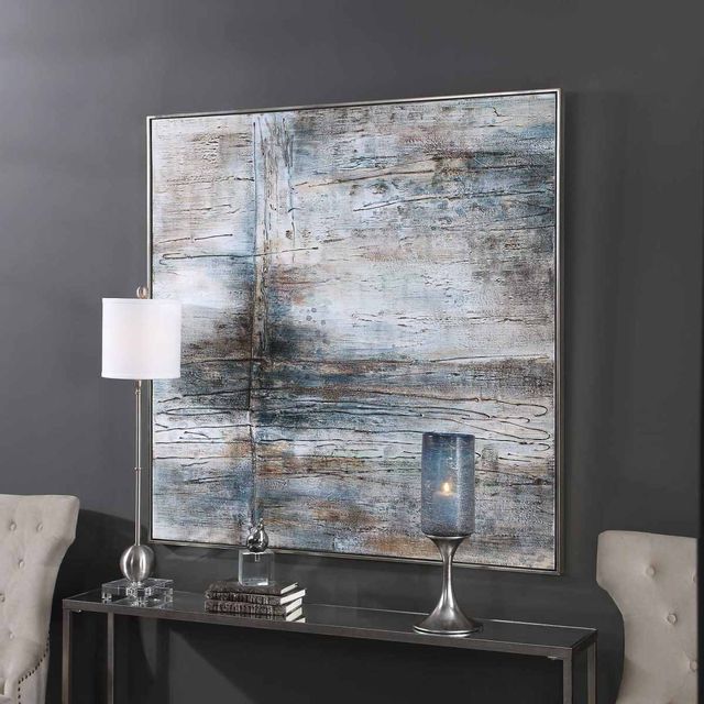 Uttermost® by David Frisch Open Seas Hand Neutral Gray Painted Canvas-2
