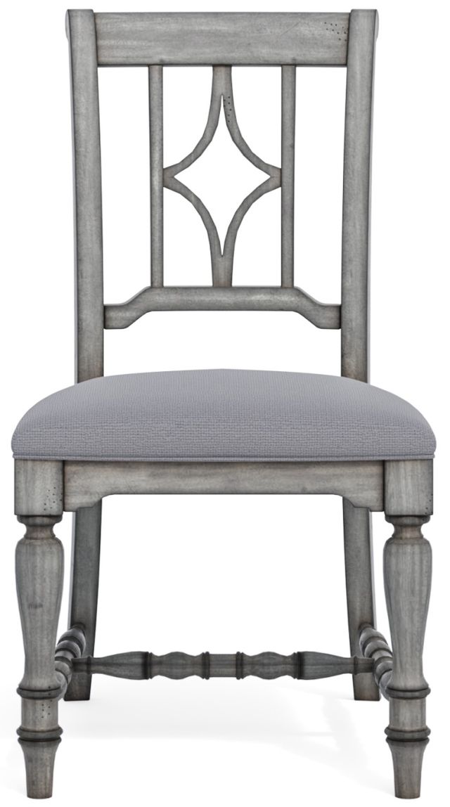 Flexsteel® Plymouth Distressed Graywash Upholstered Dining Chair 1