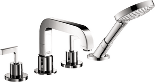 AXOR® Citterio 5.02 GPM Chrome 4 Hole Roman Tub Set Trim with Lever Handles and 1.75 GPM Handshower