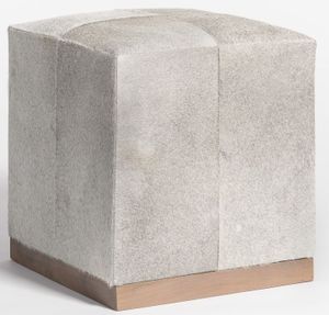 Alder & Tweed Furniture Company Felix Frosted Hide Small All Leather Ottoman