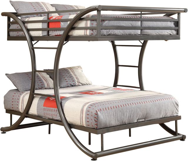 Coaster® Stephan Gunmetal Full Over Full Bunk Bed 0