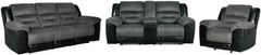 Signature Design by Ashley® Earhart 3-Piece Slate Living Room Set with Reclining Sofa