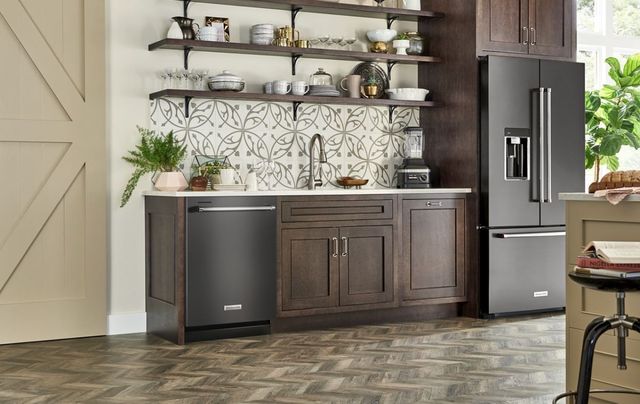 KitchenAid® 24" PrintShield™ Black Stainless Steel Top Control Built In Dishwasher 9