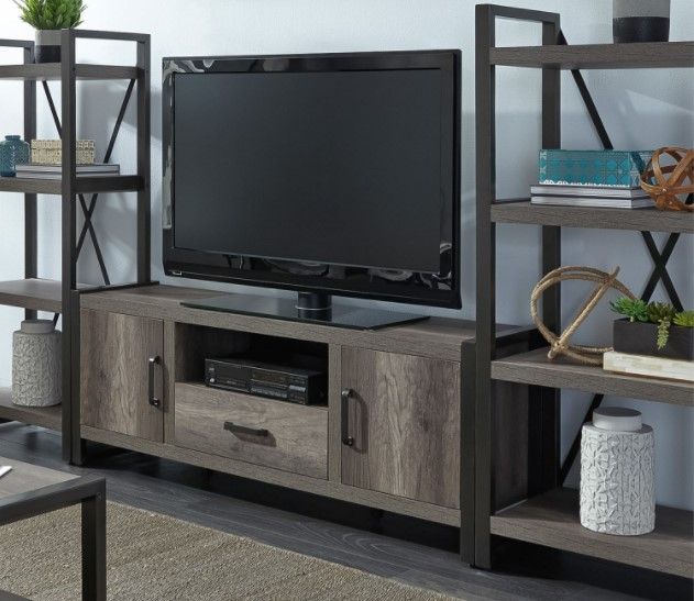 Liberty Furniture Tanners Creek Gray Entertainment Center with Piers 0
