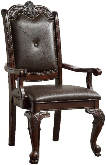 Crown Mark Kiera 2-Piece Brown Dining Arm Chair-1