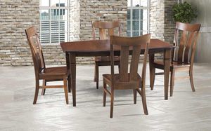 Archbold Furniture Amish Crafted Wood 5 Piece 60" Boat Shaped Dining Table Set