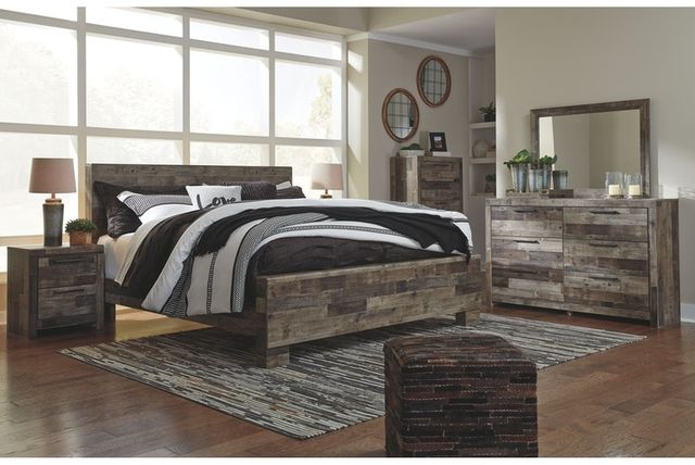 Benchcraft® Derekson Multi Gray King Panel Bed-3