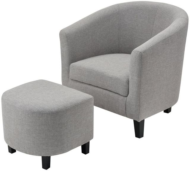 Stein World Elana Grey Linen Chair With Black Legs 0