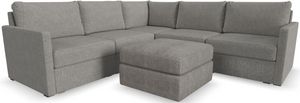 Flex by Flexsteel® 5-Piece Gray 5-Seat Sectional with Ottoman