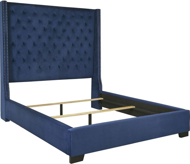 Signature Design by Ashley® Coralayne Blue Queen Upholstered Headboard 8