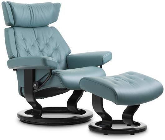 Stressless® by Ekornes® Skyline Small Classic Base Chair and Ottoman