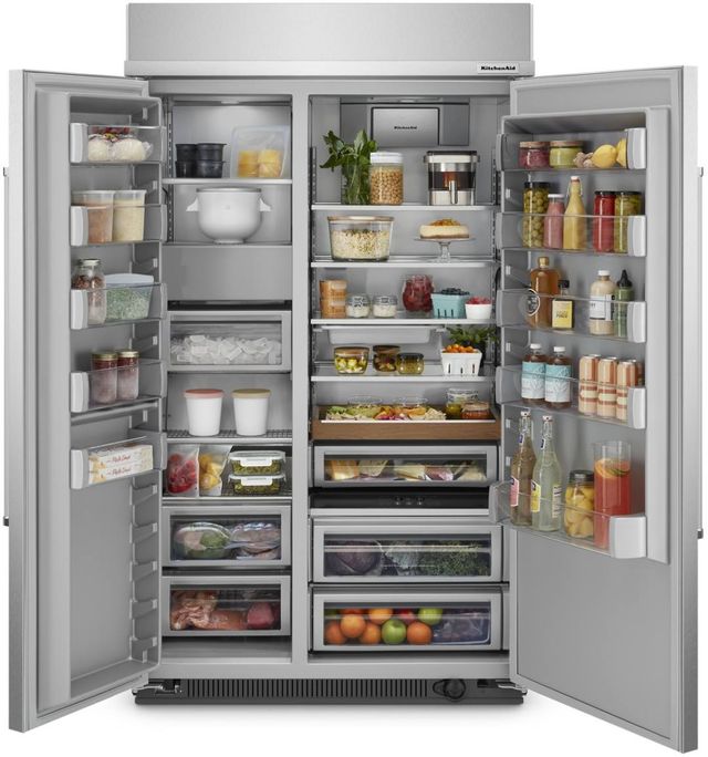 KitchenAid® 48 in. 30.0 Cu. Ft. Stainless Steel with PrintShield™ Finish Counter Depth Side-by-Side Refrigerator-3