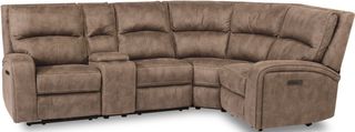 Flexsteel® Nirvana Saddle Power Reclining Sectional with Power Headrests