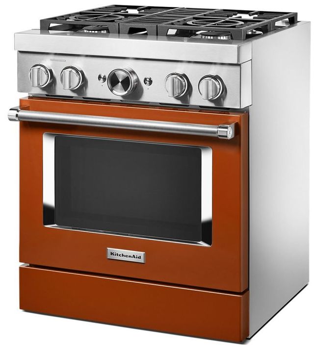 KitchenAid® 30" Scorched Orange Commercial-Style Free Standing Dual Fuel Range-KFDC500JSC-3