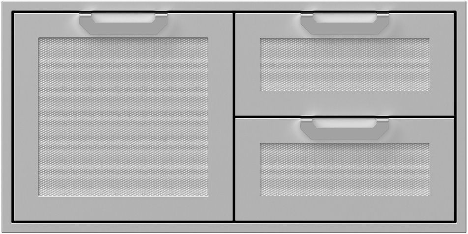 Hestan Professional 42" Outdoor Double Drawer and Storage Door Combination-Stainless Steel