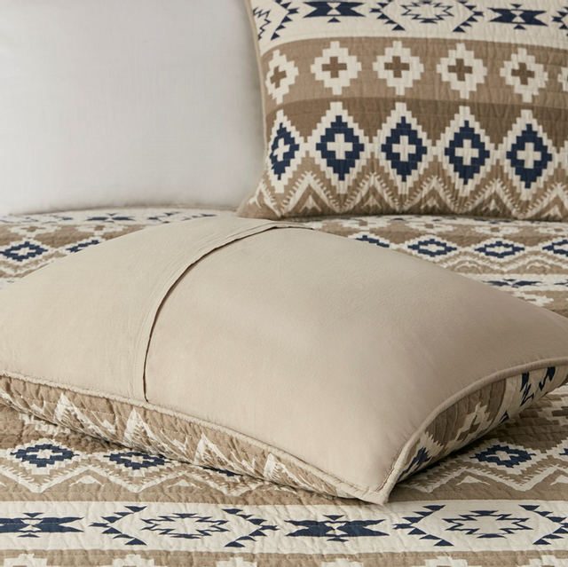 Olliix by Woolrich Montana Tan King/California King Printed Cotton Oversized Quilt Mini Set-2
