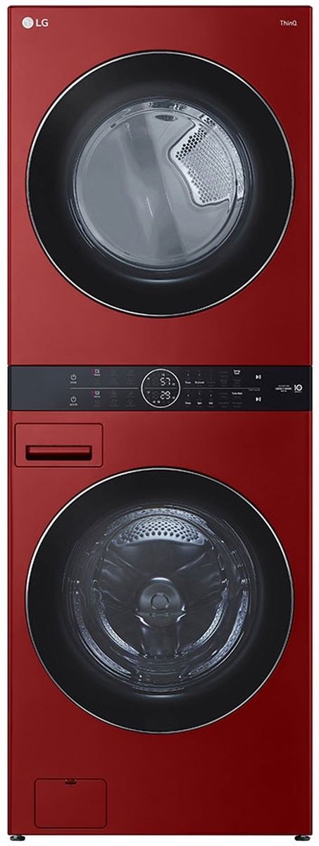 LG 4.5 Cu. Ft. Washer, 7.4 Cu. Ft. Dryer Candy Apple Red Stack Laundry