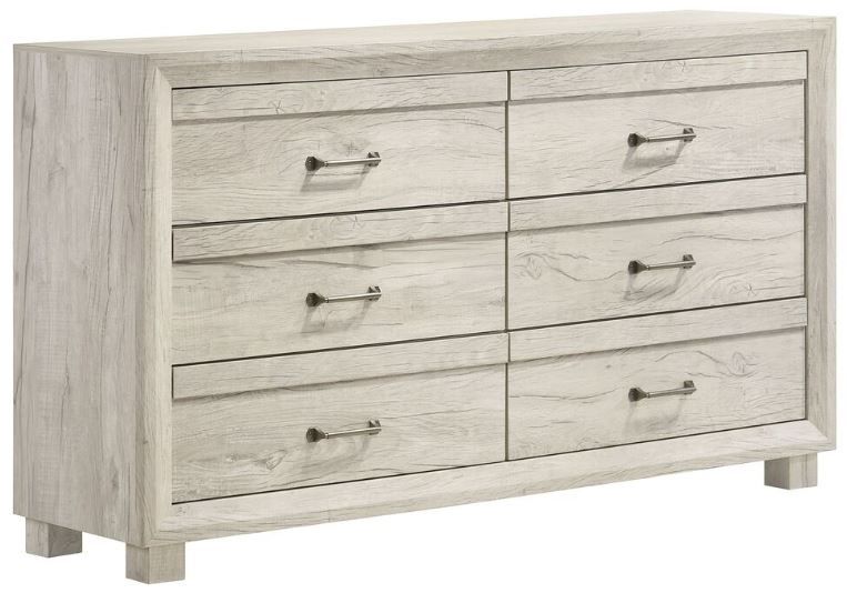 Elements International Fort Worth White 6-Drawer Dresser | Bob Mills ...