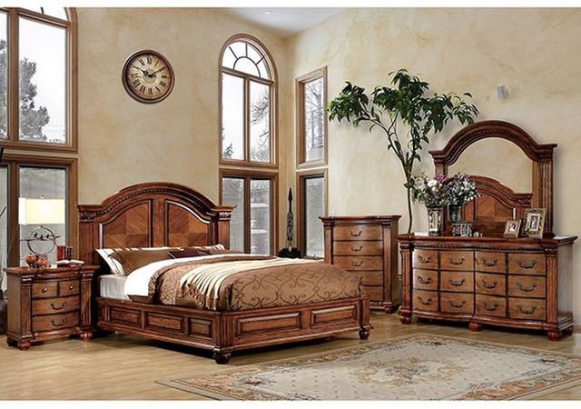 Furniture of America® Bellagrand 5-Piece Antique Tobacco Oak Queen Bedroom Set