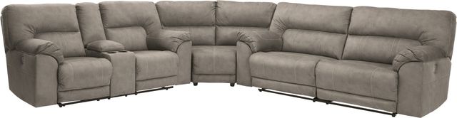 Benchcraft® Cavalcade Slate 3-Piece Power Reclining Sectional 0