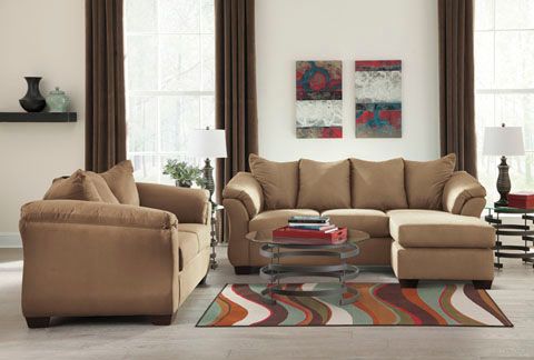 Canapé avec chaise longue Darcy en tissu brun Signature Design by Ashley® 1