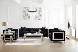 Coaster® Delilah 2-Piece Black Living Room Set