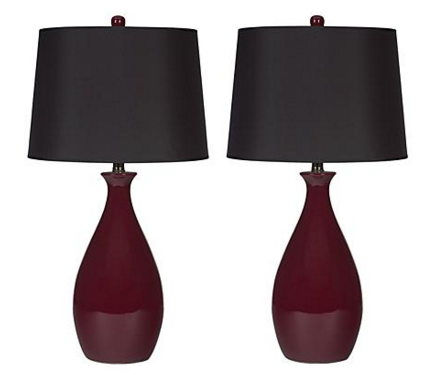 deep red table lamps