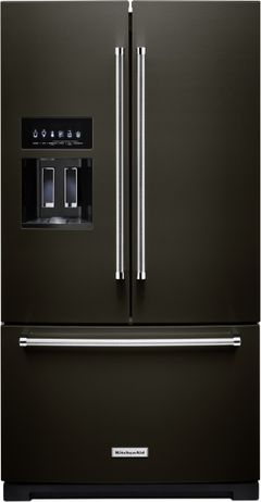 Réfrigérateur à portes françaises de 36 po KitchenAid® de 27.0 pi³ - Acier inoxydable noir résistant aux traces de doigts