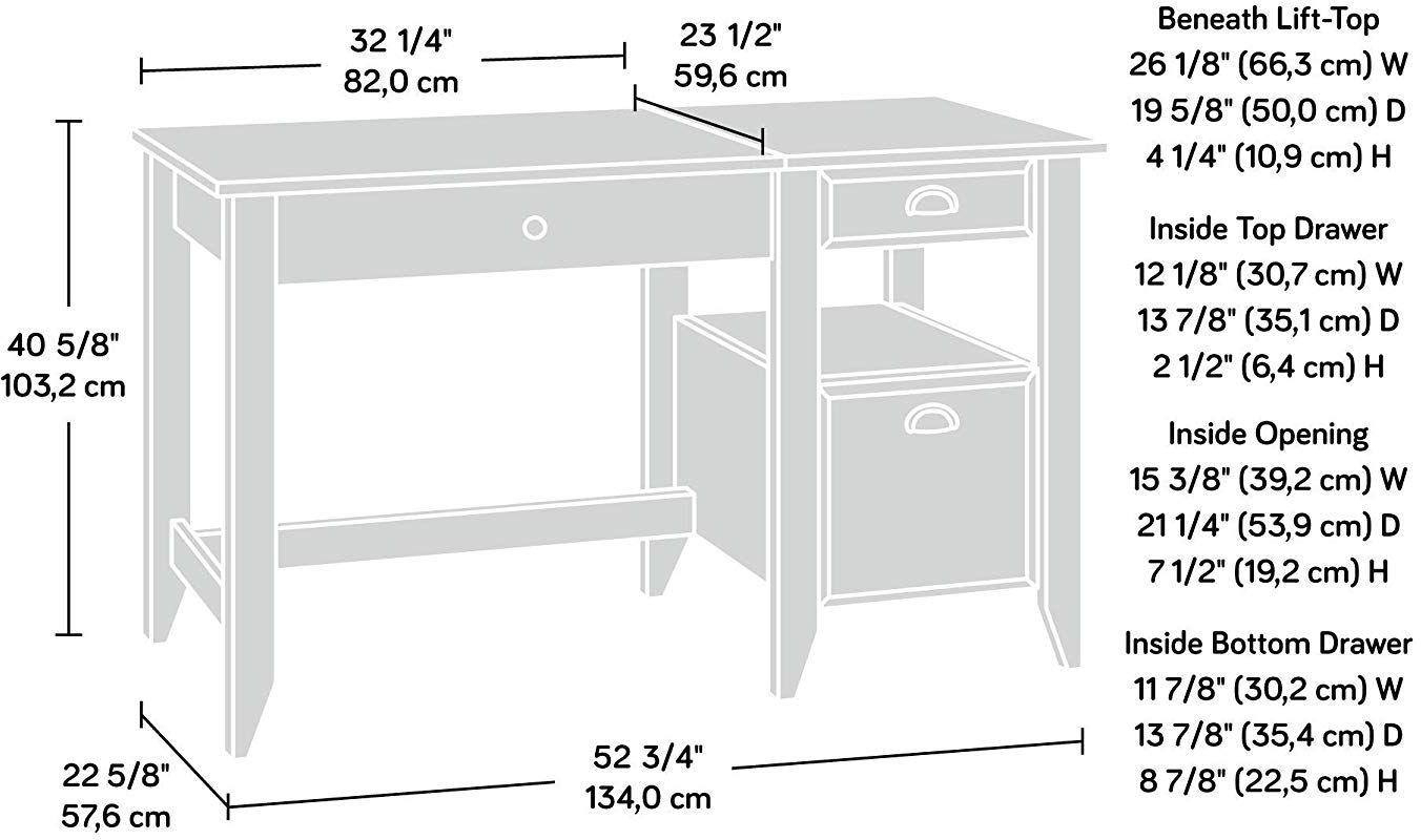 sauder shoal creek lift top desk