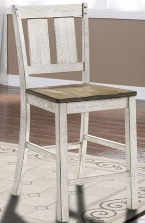 Furniture of America Dakota Antique White/Ash Brown Counter Height Chair