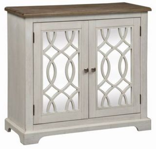 Liberty Emory Antique White 2 Door Mirrored Accent Cabinet