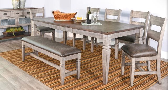 Sunny Designs™ Homestead Hills Alpine Greytobacco Leaf Extension Dining Table With Butterfly 9478