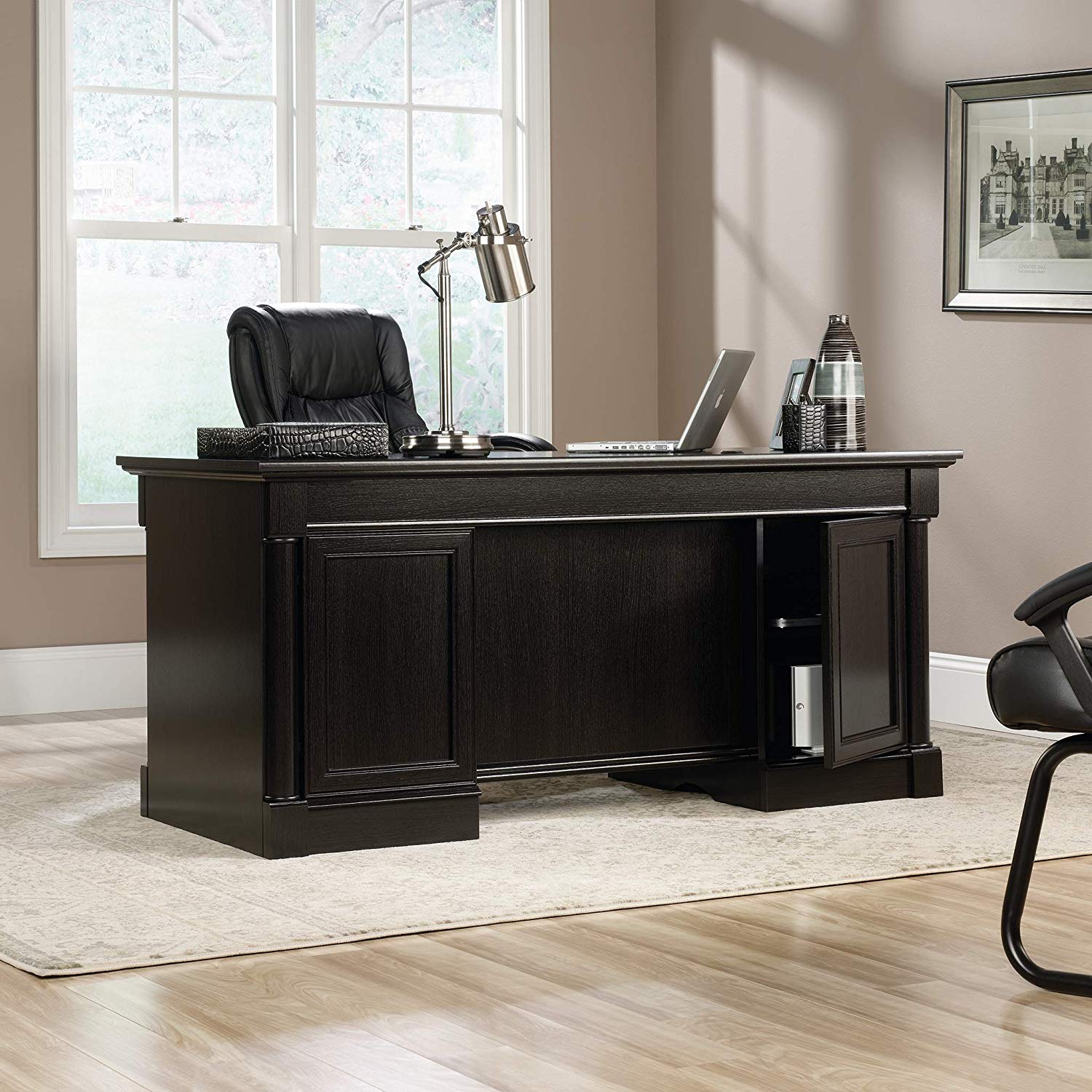 Sauder® Palladia® Wind Oak® Executive Desk | Big Sandy Superstore ...