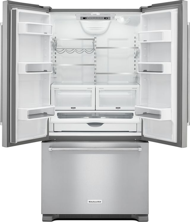 KitchenAid® 21.94 Cu. Ft. Stainless Steel Counter Depth French Door Refrigerator 1