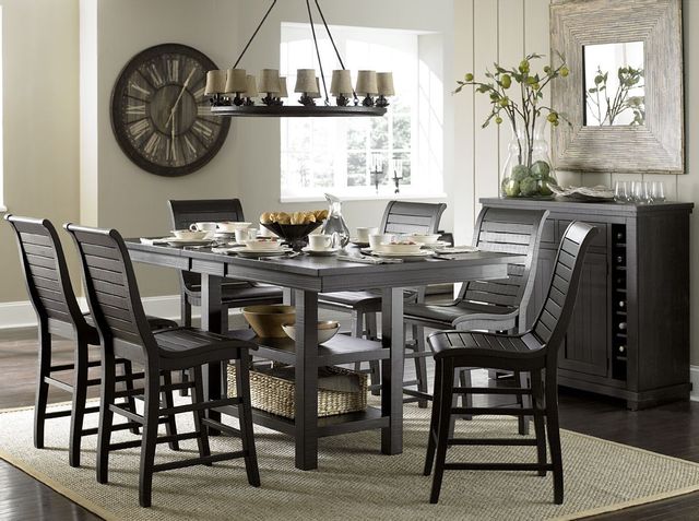 Progressive® Furniture Willow 2-Piece Distressed Black Counter Dining Chair Set 2