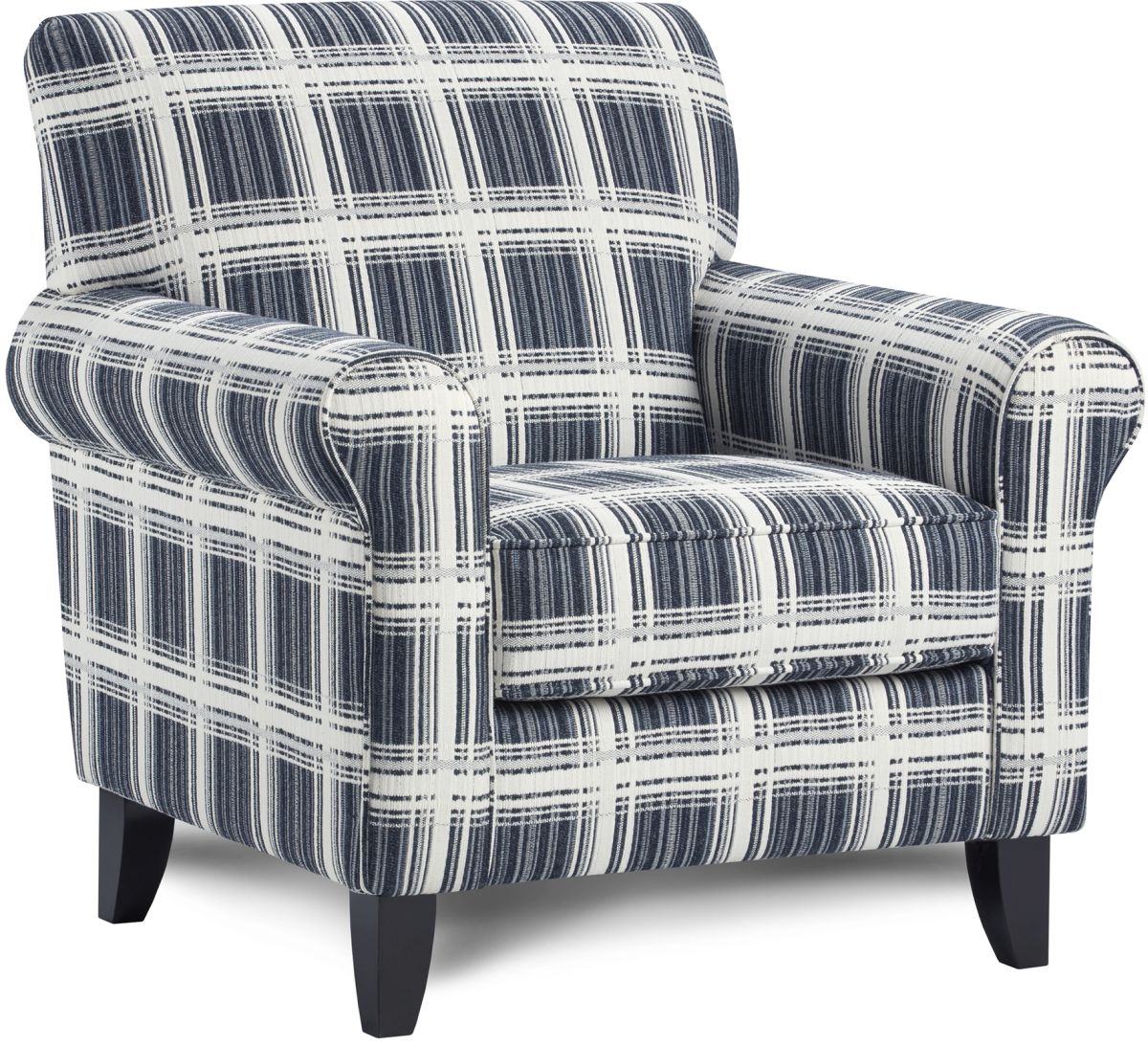 White and navy online accent chair