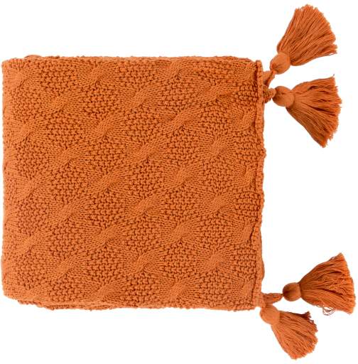 Surya India Bright Orange 50" x 60" Throw Blanket