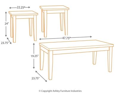 Signature Design by Ashley® Theo 3 Piece Warm Brown Occasional Table Set -3