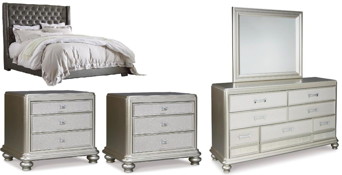 coralayne silver nightstand