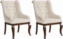 Coaster® Brockway 2-Piece Cream/Antique Java Arm Chairs