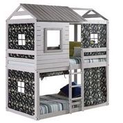 Donco Kids Deer Blind Twin/Twin Bunkbed With Green Camo Tent Kit-0